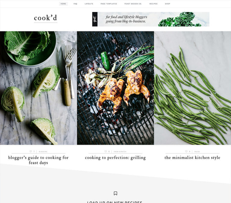 Ready for the perfect blend of minimalism and responsiveness in a food-focused theme? We’re pleased to introduce Cook’d Pro. Mouth-watering and easy on the eyes, this third-party theme makes fast-loading, bold, and super clean design a priority — while giving you a host of tools for featuring images and recipes.
