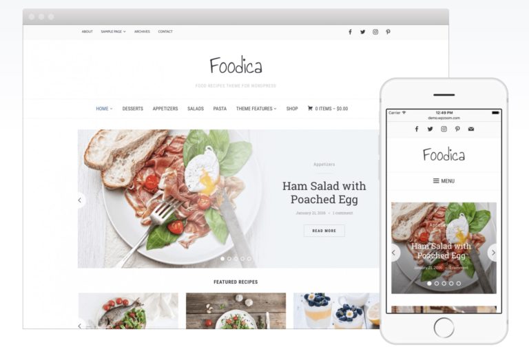 Foodica is a beautiful magazine style WordPress theme for food blogs. It features a modern design and comes in 6 color schemes to choose from.