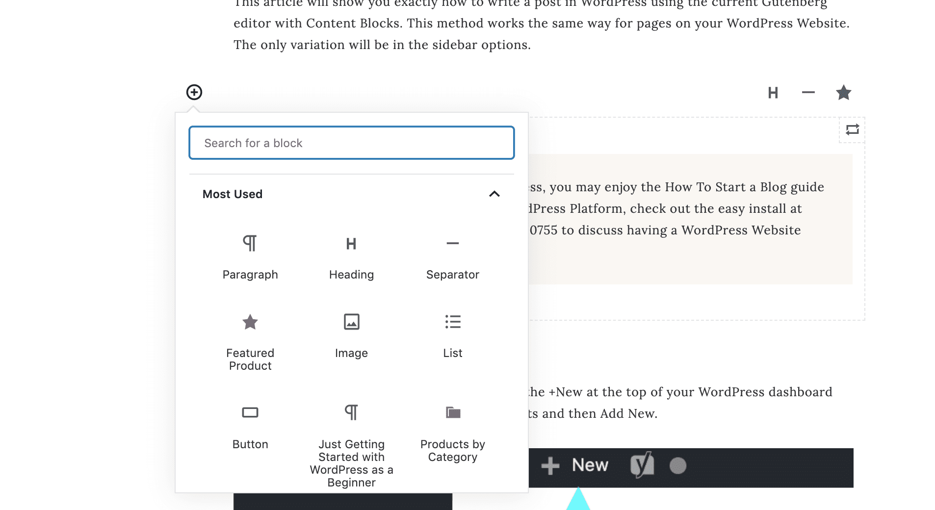WordPress Gutenberg introduced Content blocks. These blocks allow us to drop in a new element for our blog in just 1 click of a button. 
