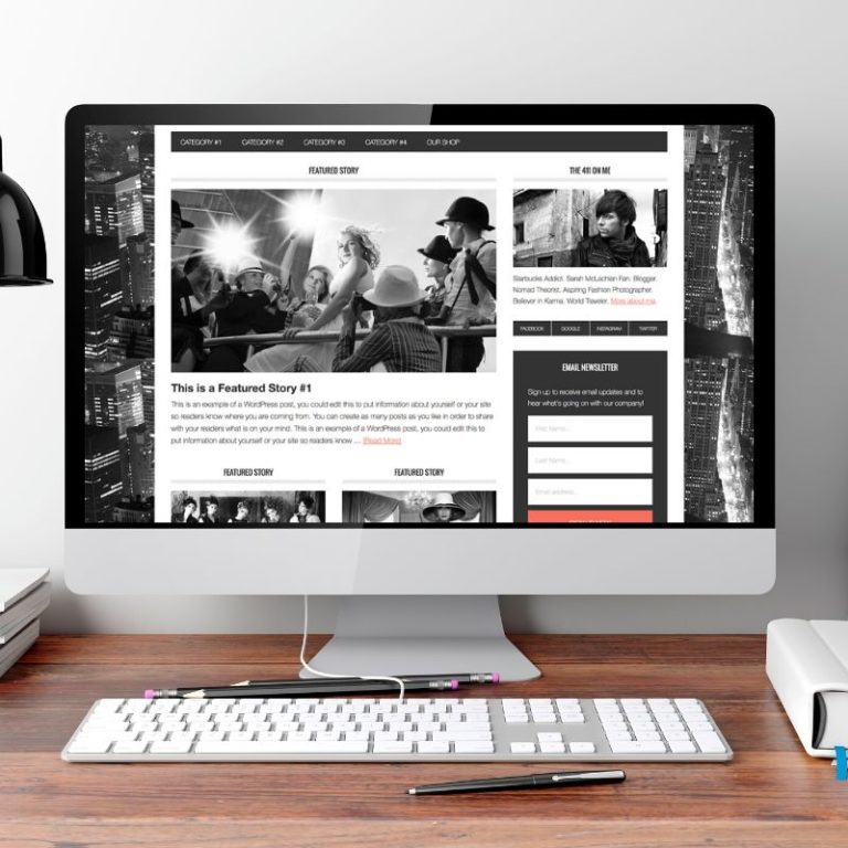 The Metro WordPress Theme is a stylish theme in red and black with black and white photos