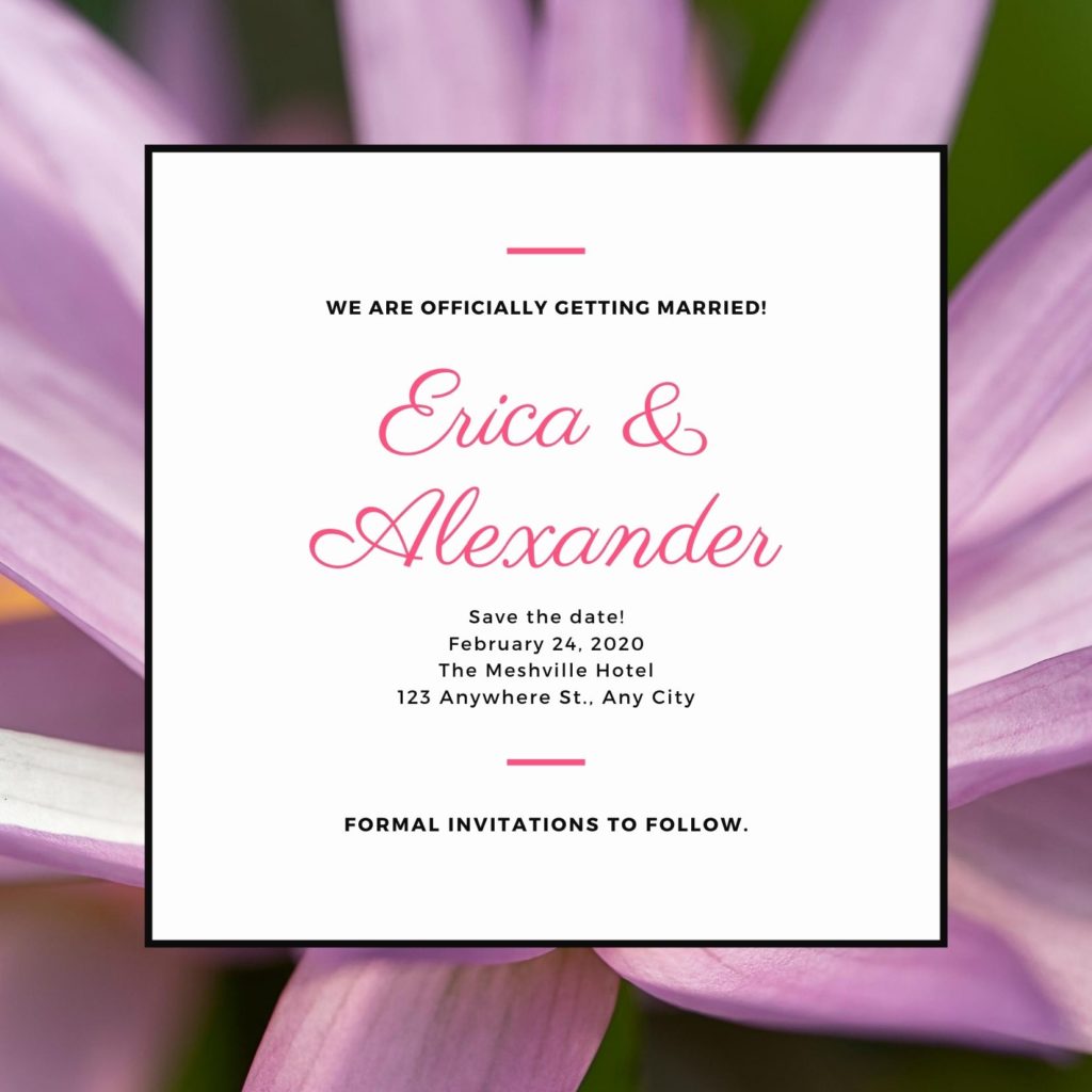 Vibrant Pink Floral Save the Date Invitation