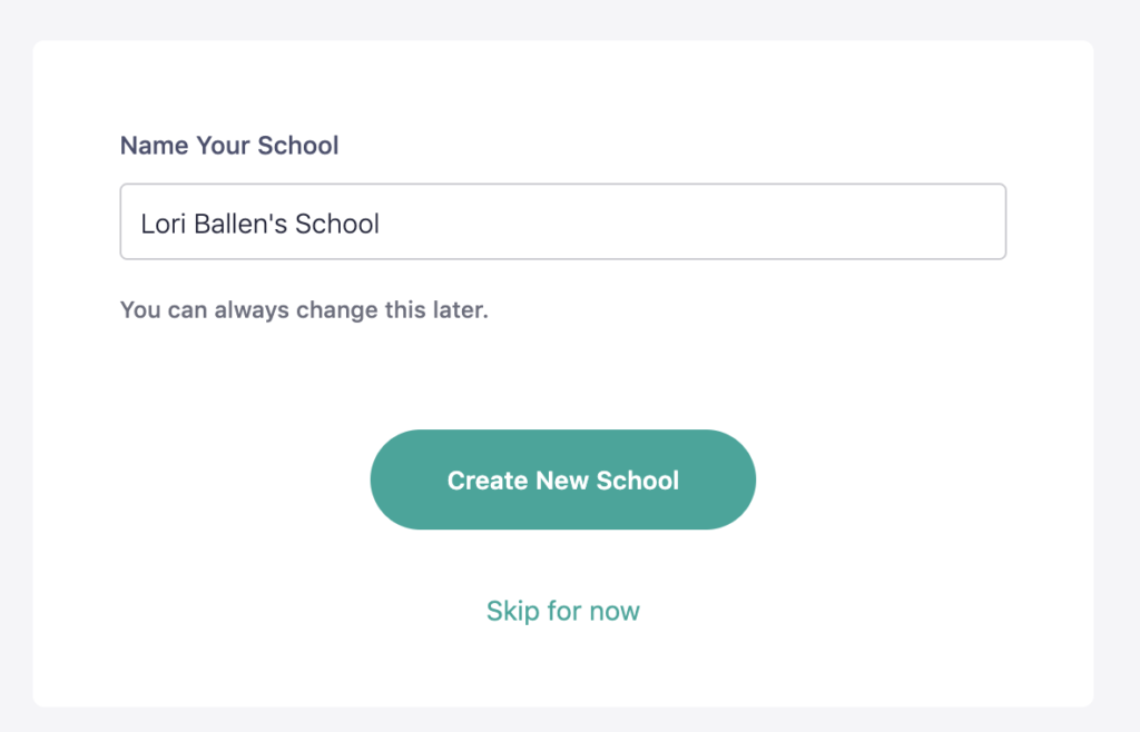 Sign up for a new Teachable account. With your Teachable account, you can create an unlimited amount of schools.  If you have already created an account, you can log in.