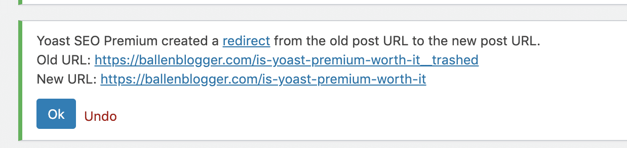 When you are considering if Yoast SEO Premium is worth it for you, consider the "protection" of the redirect manager. 
