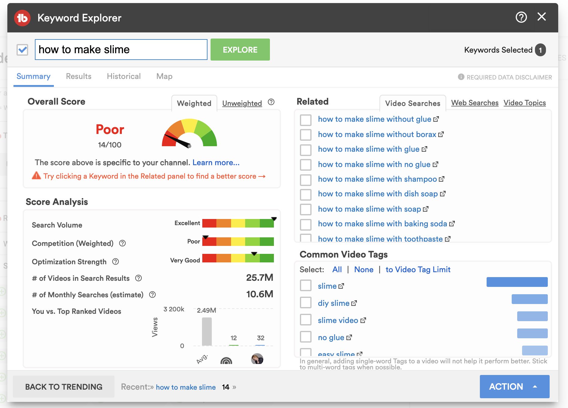 Tubebuddy Keyword Explorer Example – Ballen Blogger