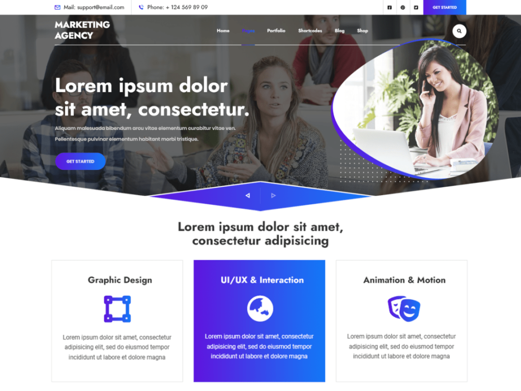 Marketing Agency is a new agency-based WordPress theme with a professional, clean-cut design. Recommended for advertising, marketing, and SEO agencies, this is a responsive theme with built-in interactive elements and fast loading pages.