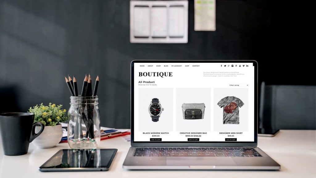 Boutique is available in a free version and a premium version that you can buy for $49. The free version of this theme has a minimalist design and layout that is well suited to boutique stores – hence the name.
