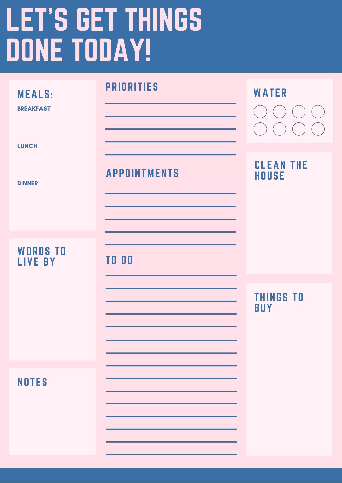 Let's get things done today planner on Canva