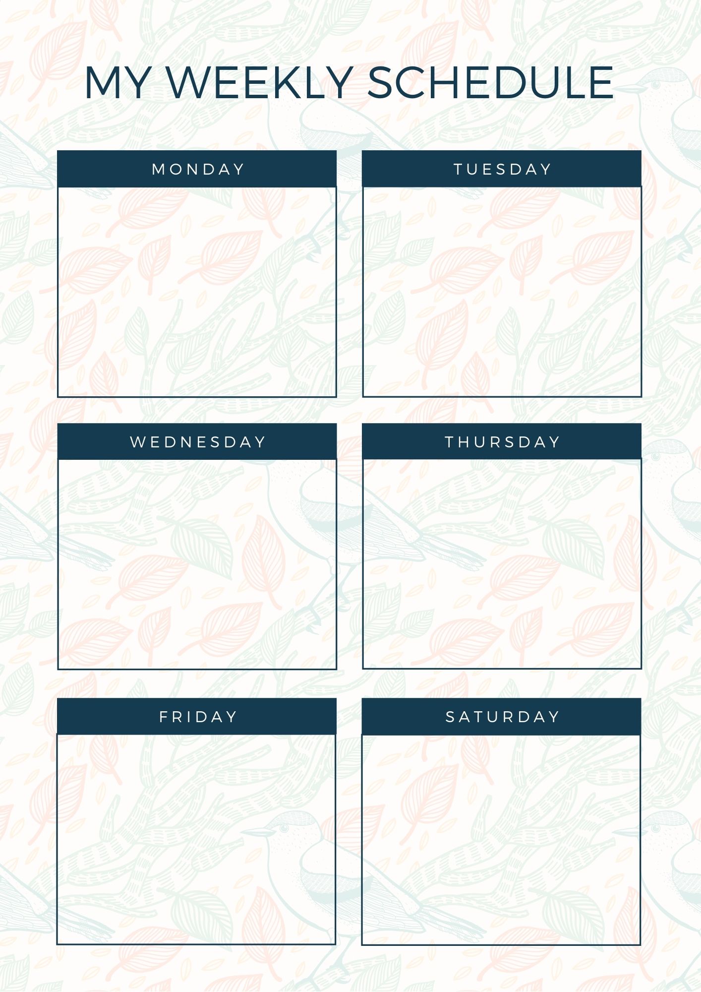 My Weekly Schedule