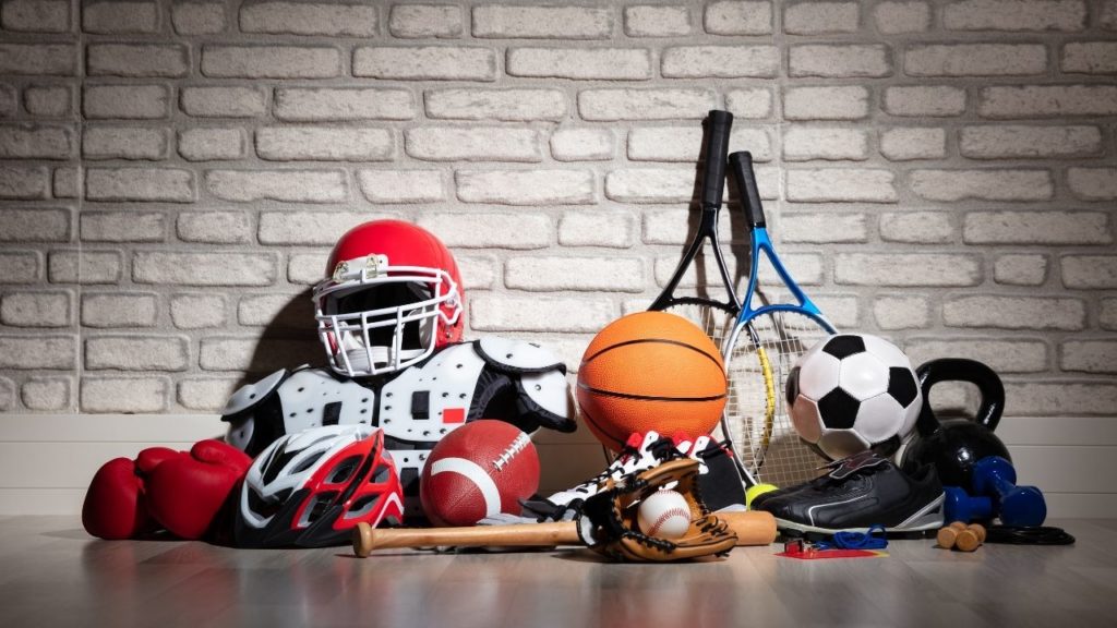 sports items ready to be reviewed on an affiliate niche website