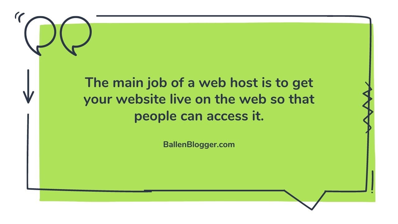 Your web host is the server that makes your website go live. 