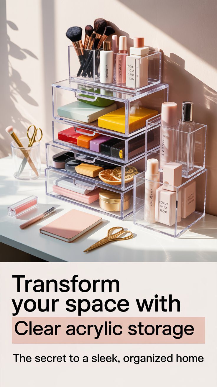 Discover how acrylic storage containers can transform your space—organize makeup, brushes, and stationery for a sleek, clutter-free home filled with sunlight and style.