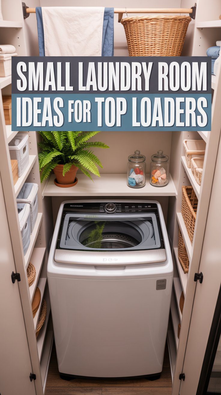 Get inspired to maximize your compact laundry space with these smart ideas for top-loading washers. Discover clever shelving, stylish storage solutions, and decor tips—perfect for making the most of small laundry rooms.