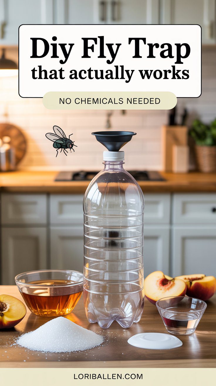 Discover an effective, chemical-free way to banish flies from your home with this DIY fly trap: made from a simple plastic bottle and common kitchen ingredients like sugar, apple cider vinegar, and fruit. Easy to assemble and safe to use, it’s a proven solution for keeping your kitchen pest-free.