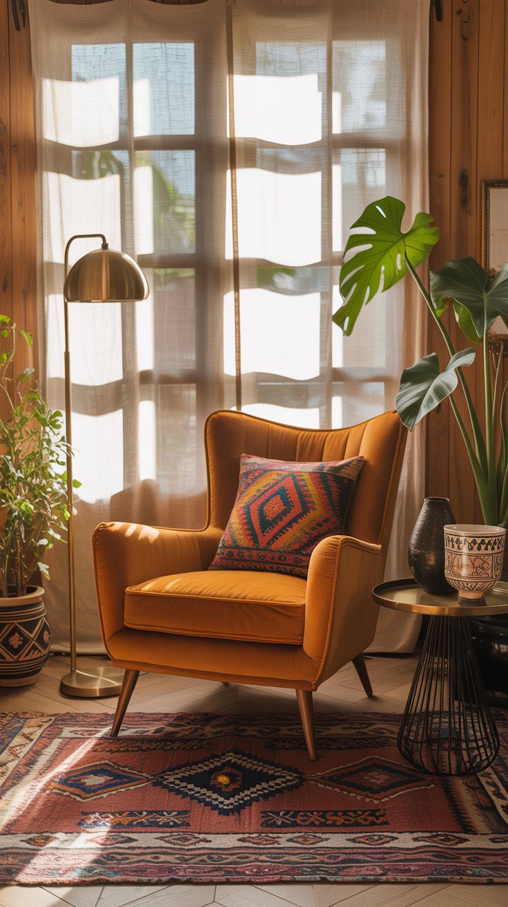 The beauty of this look? You don’t need to go full-on “theme” to make it work. It’s about balance—finding the right mix of elements that let each piece breathe while adding to the bigger picture. Whether it’s a vintage chair paired with a tribal print pillow or a sleek modern lamp with a handwoven rug, this style proves that contrast doesn’t just work—it thrives.