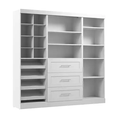 Bestar Pur 86W Closet Organizer System in White