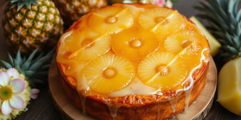 Crushed pineapple upside down cake