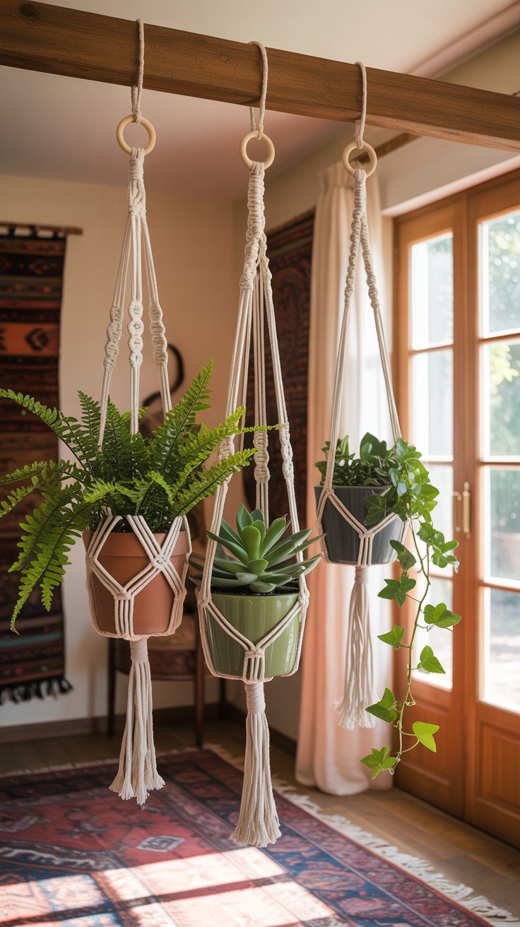 Boho Home Decor Ideas: Macramé Plant Hangers, Indoor Plants & Sunlit Rooms for Cozy, Stylish Living Spaces.