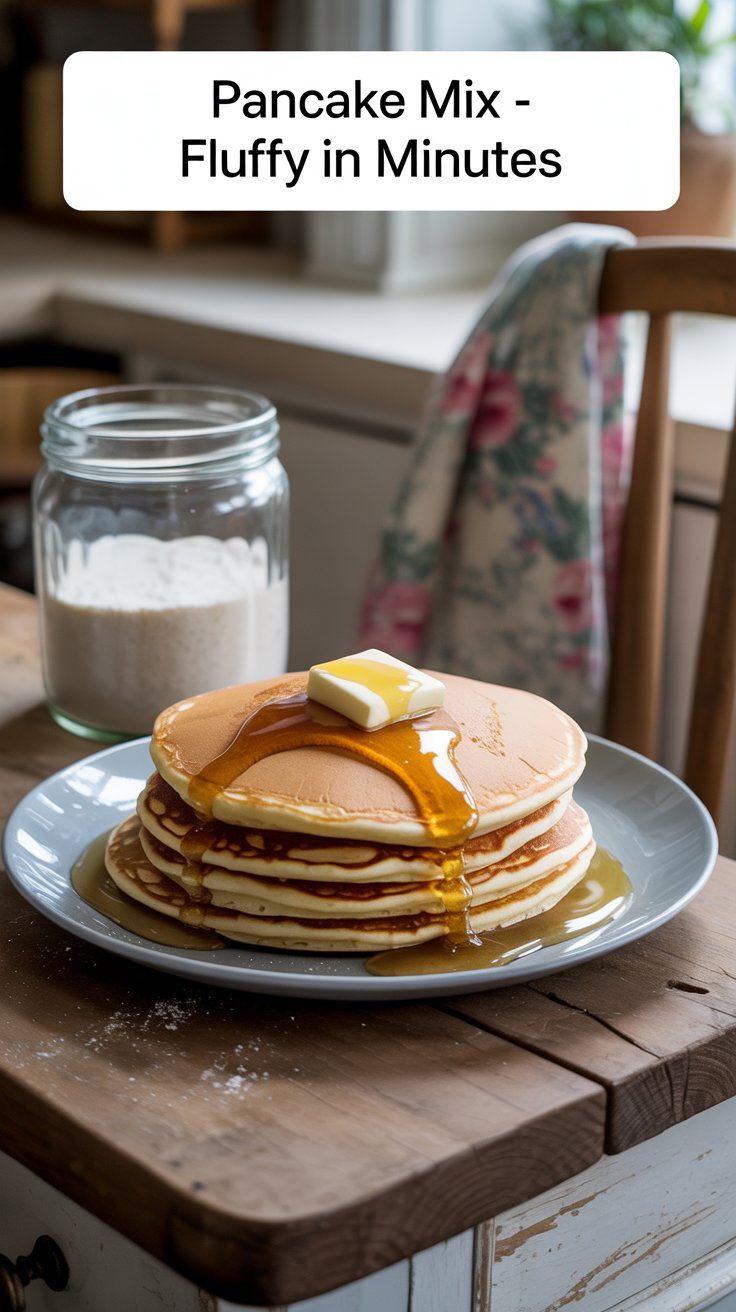 Easy Fluffy Pancakes with Homemade Mix – Quick Recipe for Perfect Pancakes Every Time – Breakfast Ideas & Brunch Inspiration.