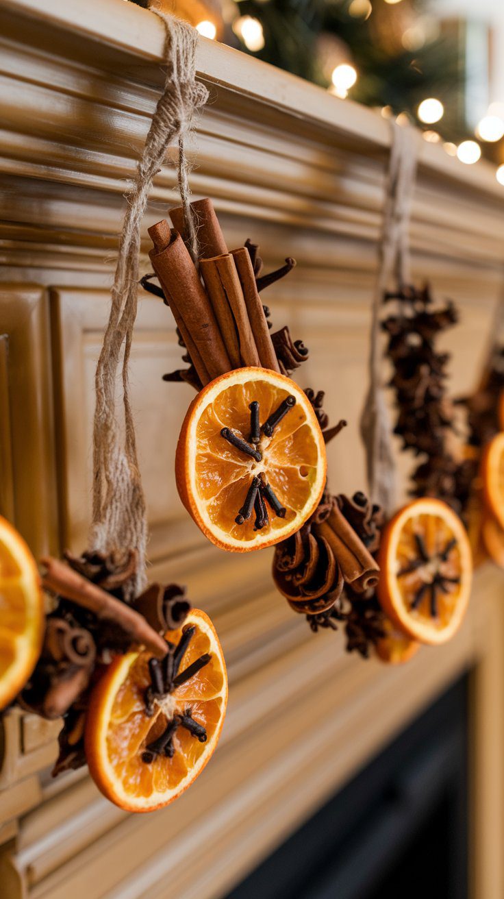 Create festive cheer with this holiday spice garland. Combining dried fruits, cinnamon, and cloves, it fills your home with warm holiday aromas.