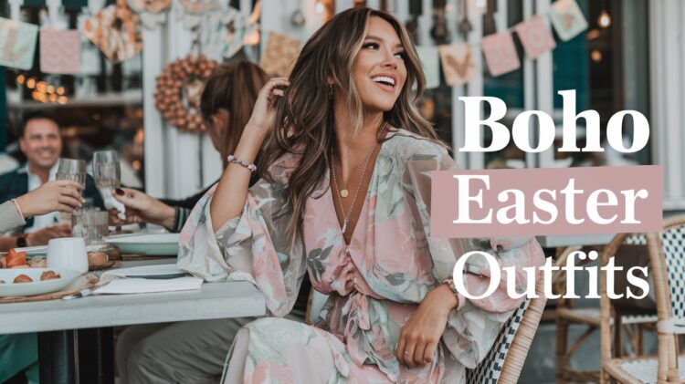 Embrace the spirit of a relaxed and festive Easter with boho chic style. Picture yourself in a floral boho dress, sharing smiles and conversations at an outdoor dining table, surrounded by others enjoying the joyful celebration. Discover inspiring Boho Easter outfit ideas that perfectly capture this breezy ambiance.