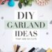 Explore the charm of DIY garlands with our creative ideas that are irresistibly cute. Surrounded by an artistic array of colorful yarn, leaves, pom-poms, tassels, and scissors, this guide inspires endless possibilities for crafting your own delightful decorations.