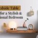 Explore 15 innovative bedside table ideas that blend style and functionality, featuring modern wooden shelves adorned with chic lamps, elegant vases, books, and classic analog clocks. Embrace minimalist design to enhance your bedroom decor.