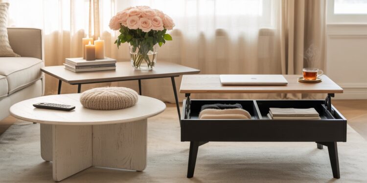 Discover how versatile coffee tables and thoughtful accents—like candles, flowers, and cozy knits—transform a sunlit living room into a welcoming retreat, with clever storage options keeping the space tidy and inviting.