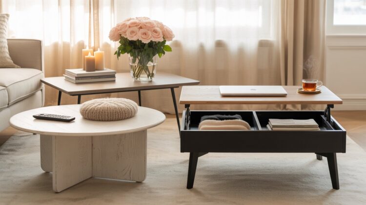 Discover how versatile coffee tables and thoughtful accents—like candles, flowers, and cozy knits—transform a sunlit living room into a welcoming retreat, with clever storage options keeping the space tidy and inviting.