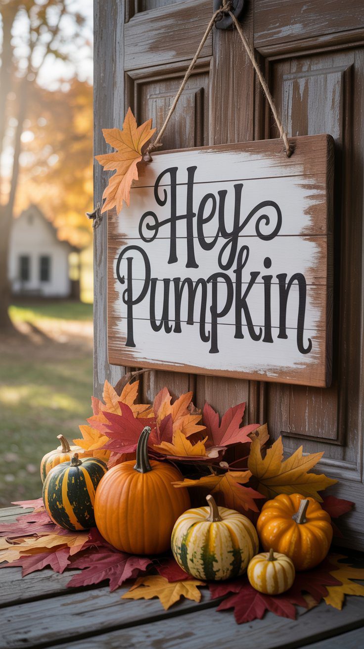 This is the unofficial mascot of fall crafts — and one of the easiest products to sell early. Porch signs hit that sweet spot between home décor and seasonal excitement. People are nesting, decorating, and showing off their entryways the minute the weather drops below 80. A tall vertical sign with a clever or cozy phrase gives instant curb appeal and makes people feel like fall is here, even if the leaves aren’t changing yet.