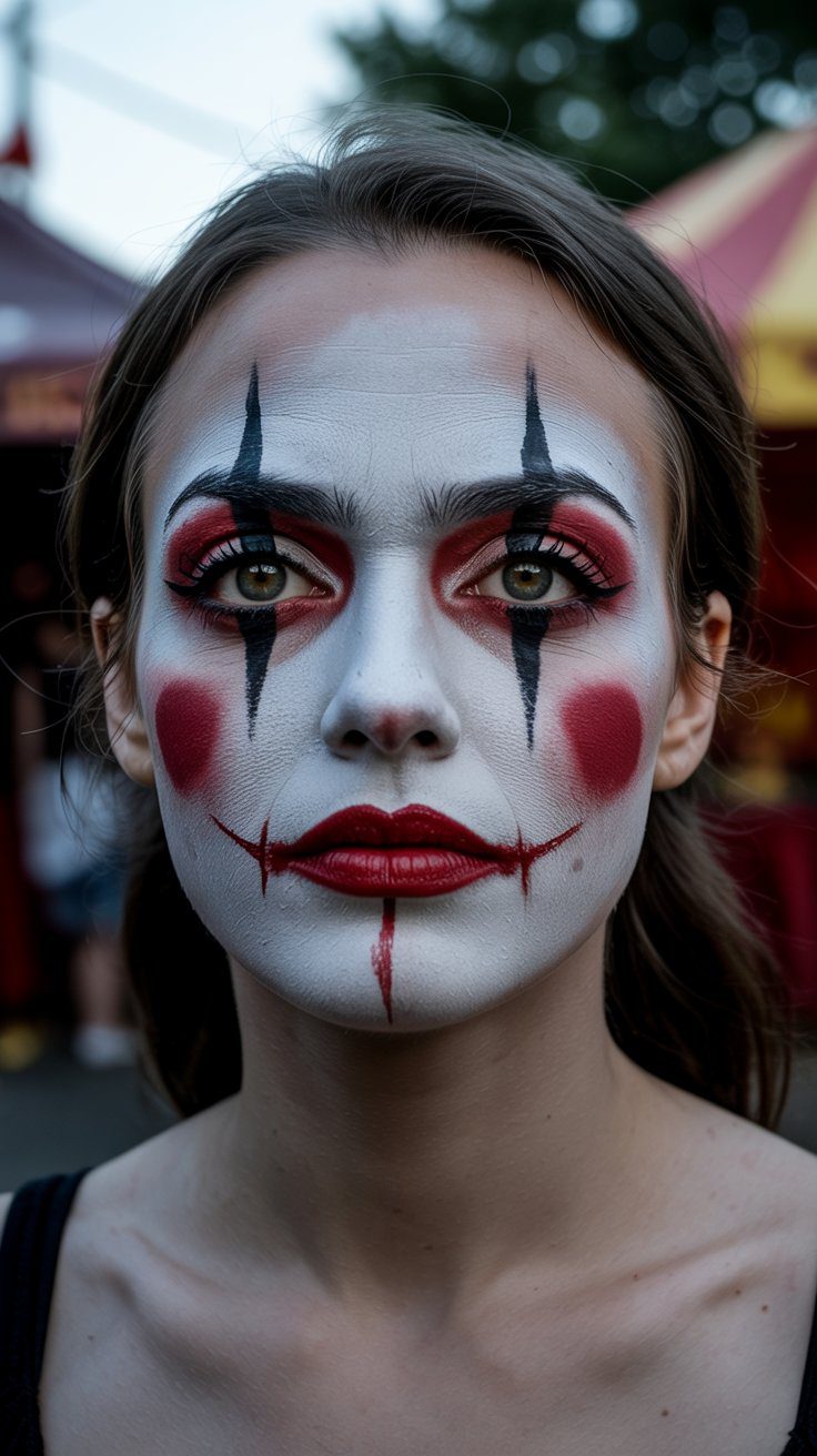 Creative Clown Makeup Ideas: Outdoor Festival Face Paint Inspiration for Parties, Carnivals & Events.