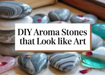 DIY Aroma Stones Tutorial: Artistic Heart & Oval Shapes with Petals – Creative Home Fragrance Decor Ideas for Pinterest.