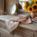 Charming Vintage Dresser Decor Ideas with Sunflowers, Pink Lace, Books & Morning Sunlight – Cozy Bedroom Inspiration.