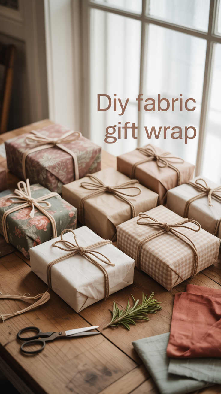 Pinterest made me ditch paper gift wrap forever. I grabbed a few leftover fabric squares, some twine, and a sprig of rosemary — and suddenly my gifts looked like they belonged in a rustic magazine shoot.