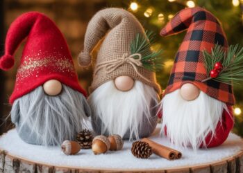 Cozy Christmas Gnome Decor Ideas: Festive Holiday Centerpiece with Rustic Accents for Winter Home Styling.