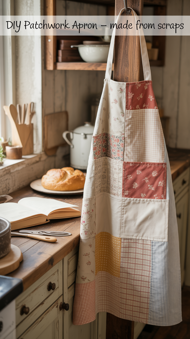 Pinterest told me a patchwork apron would make me “feel like a farmhouse goddess.” It wasn’t wrong. I used leftover floral cotton and some checkered linen from an old tablecloth, and now it’s the apron I reach for every time I bake cookies or paint furniture.