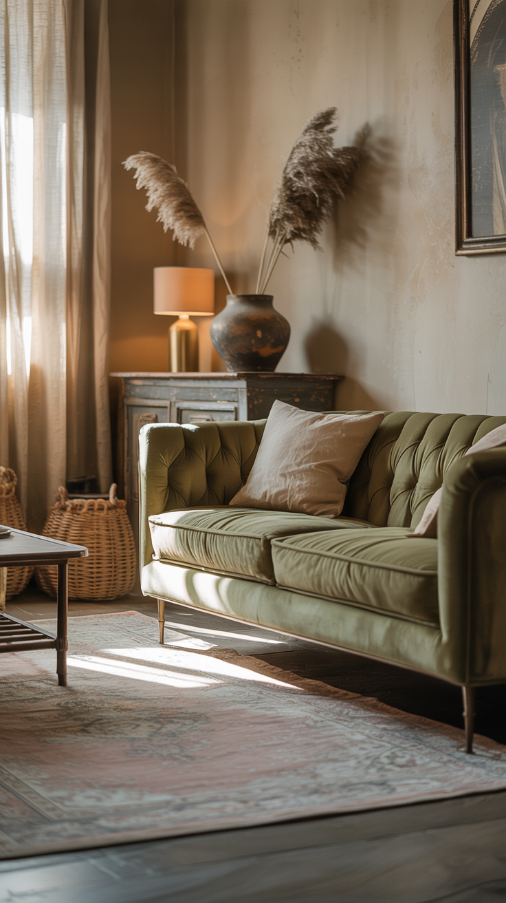 Once your base is set, introduce depth through secondary shades. For warm rooms, add buttery yellows, muted terracottas, or gentle blush tones. For cooler schemes, faded sage, misty blue, or antique teal create that dreamy, nostalgic feeling. Each hue should look as though it’s been gently washed by time.