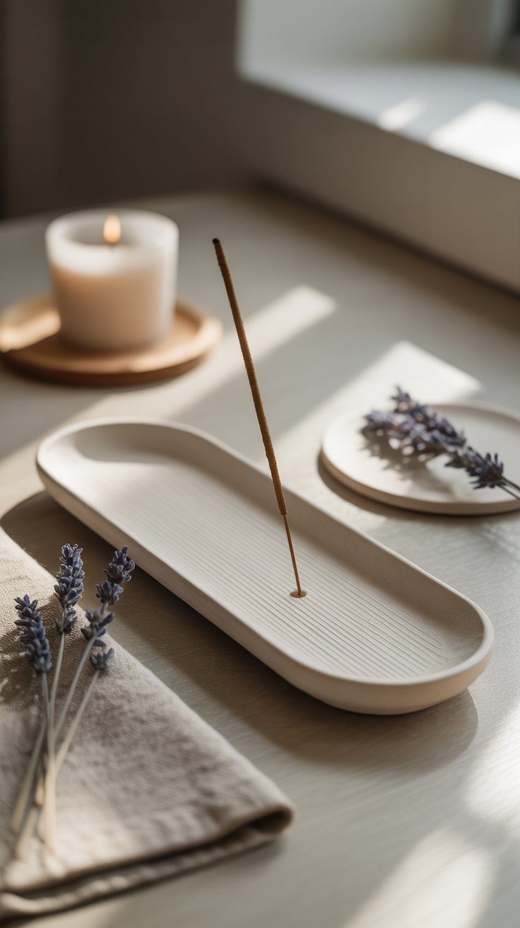 The Air-dry clay incense holder is all about simplicity. It’s the kind of piece that looks store-bought but only takes minutes to make. Its clean, modern shape feels both peaceful and refined — perfect for a nightstand, yoga nook, or meditation corner.
