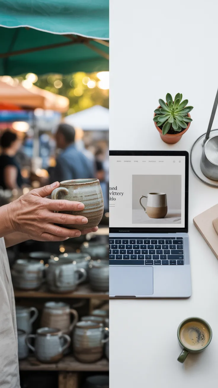 Before we dive into the nitty-gritty of product photography and marketing hashtags, let's zoom out and look at the big picture. Where are you actually going to sell your work? You've basically got two arenas: the physical world and the digital world. And I'll let you in on a secret: the most successful potters I know are masters of both.