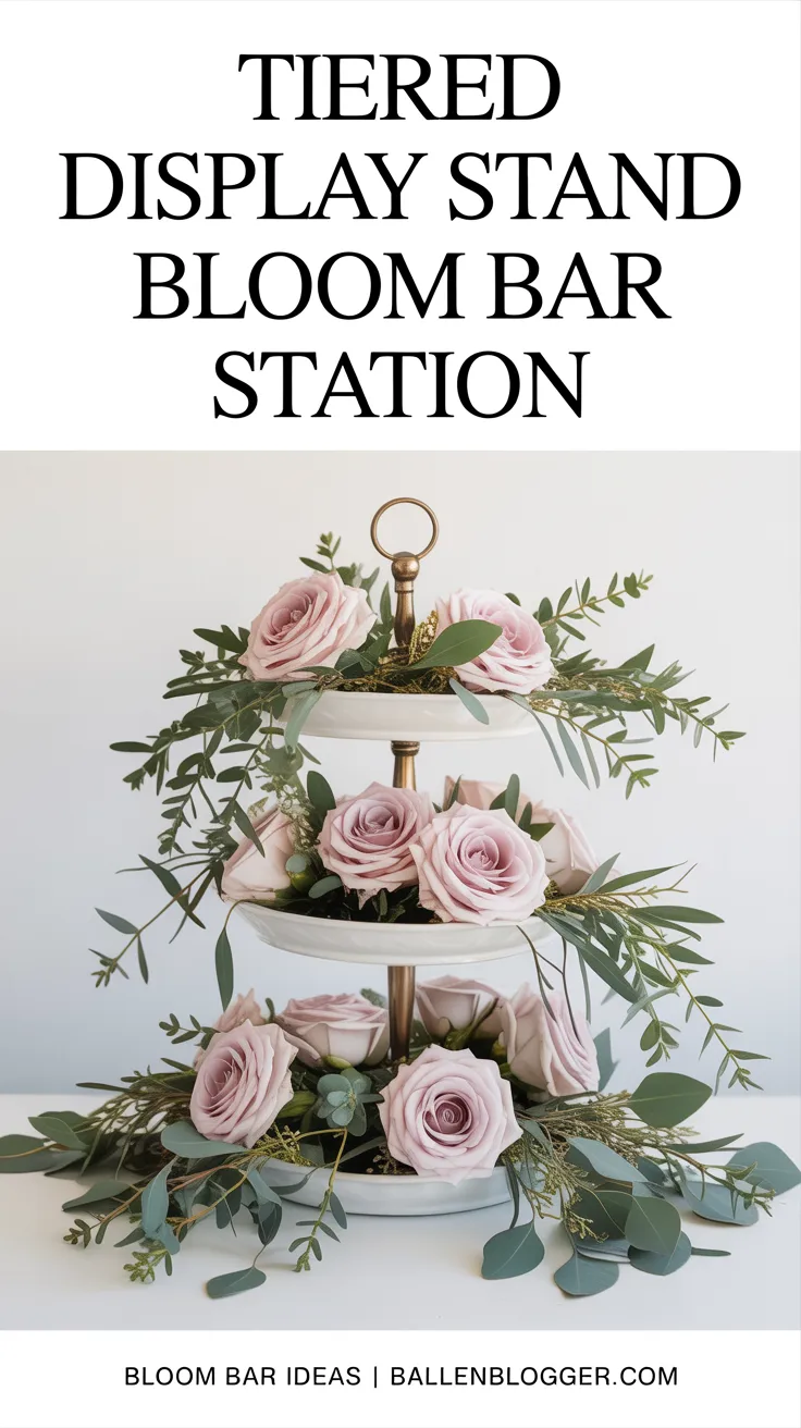 Think about a beautiful display at a flower market or a stylish vendor cart—that’s the vibe of your Bloom Bar.